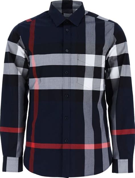 check stretch cotton poplin shirt burberry|Burberry shirts for men.